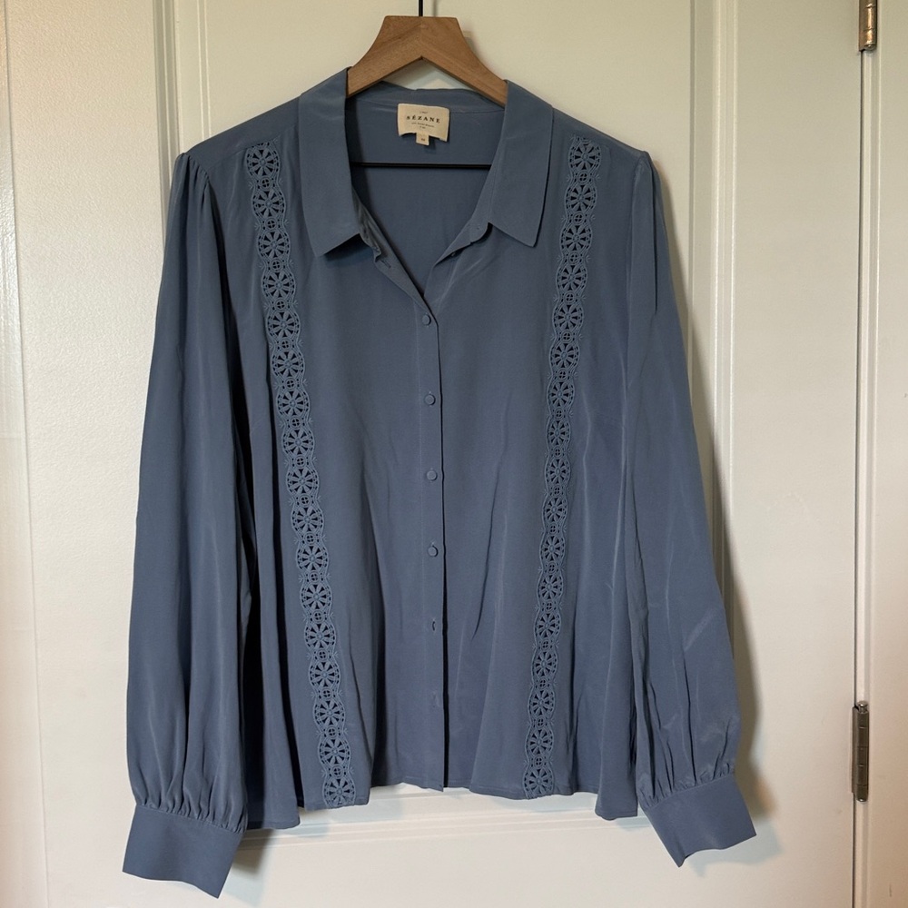 Sezane Cleia Shirt Vintage Blue - Size 14